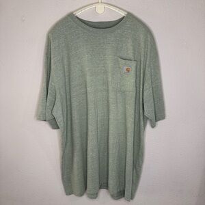 Carhartt K87 Short Sleeve Tee Workwear Front Pocket Green Heather Men’s Size 3XL